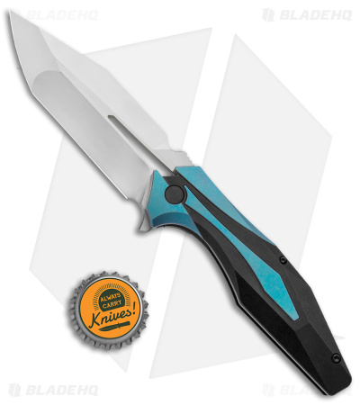 Arcane Design x Isham Bladeworks PLEXUS Knife Black/Blue Ti (3.5" Satin M390)