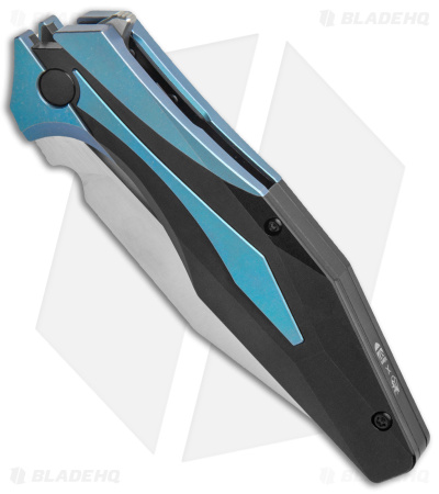 Arcane Design x Isham Bladeworks PLEXUS Knife Black/Blue Ti (3.5" Satin M390)