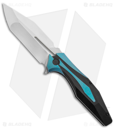 Arcane Design x Isham Bladeworks PLEXUS Knife Black/Blue Ti (3.5" Satin M390)