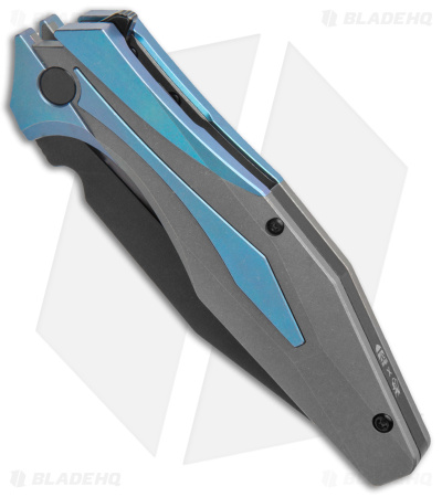 Arcane Design x Isham Bladeworks PLEXUS Knife SW Blue/Gray Ti (3.5" Black M390)