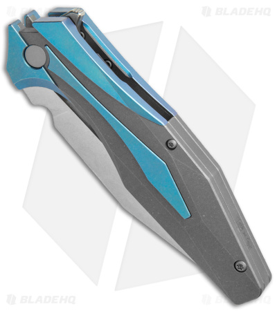 Arcane Design x Isham Bladeworks PLEXUS Knife SW Blue/Gray Ti (3.5" SW M390)