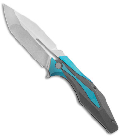 Arcane Design x Isham Bladeworks PLEXUS Knife SW Blue/Gray Ti (3.5" SW M390)