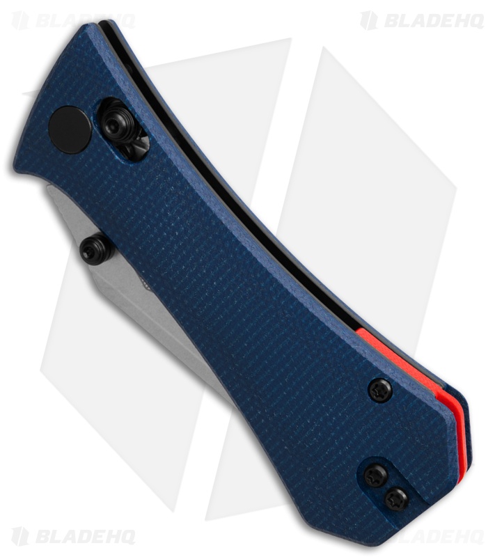 Auxiliary Manufacturing Coffin Tanto Crossbar Lock Knife Blue Micarta (2.8" SW)
