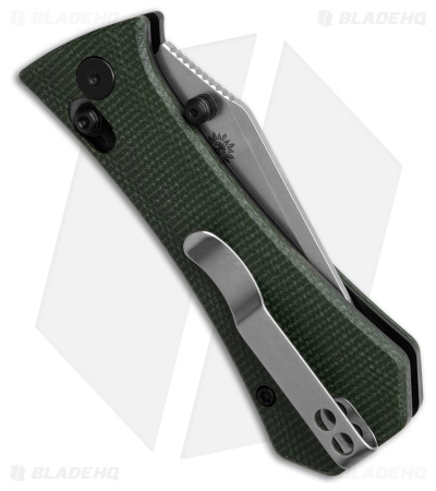 Auxiliary Manufacturing Coffin Tanto Crossbar Lock Knife Green Micarta (2.8" SW)