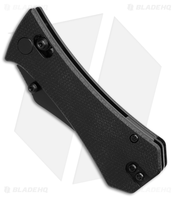 Auxiliary Manufacturing Pocket Bowie Crossbar Lock Knife Black (2.8" Black)