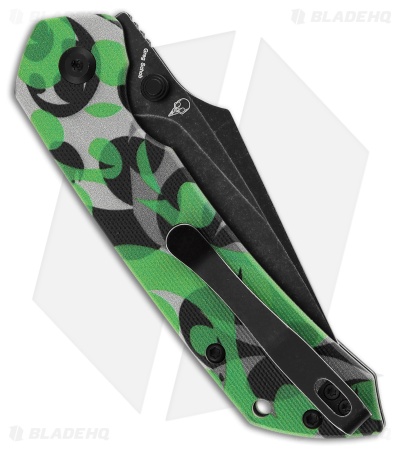 Tenable Fenrir Top Liner Lock Knife Green Camo Jade G-10 (3.4" Black SW)