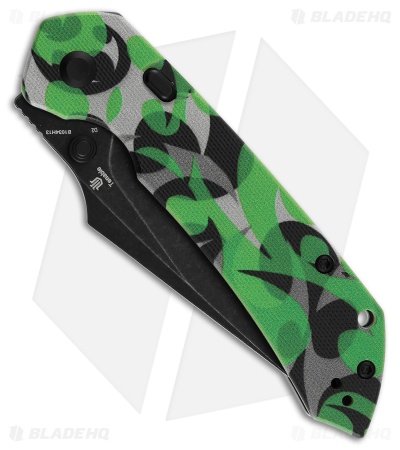 Tenable Fenrir Top Liner Lock Knife Green Camo Jade G-10 (3.4" Black SW)