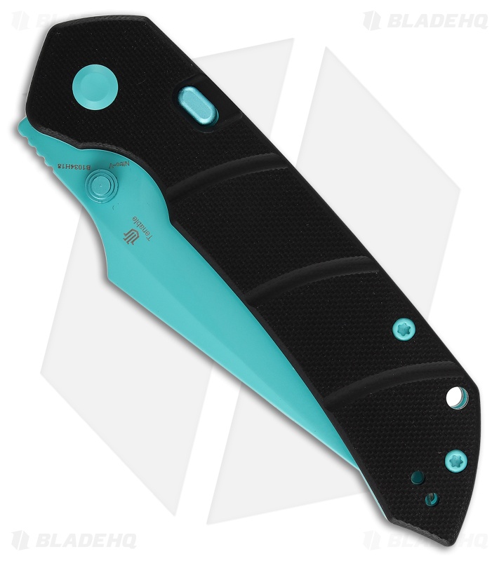 Tenable Fenrir Top Liner Lock Knife Black G-10 (3.4" Blue) B1034H18