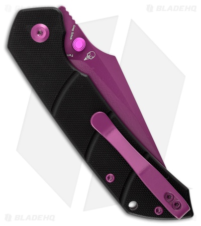 Tenable Fenrir Top Liner Lock Knife Black G-10 (3.4" Purple) B1034H19