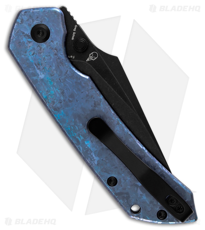 Tenable Fenrir Top Liner Lock Knife Blue Crystallized Titanium (3.4" Black)