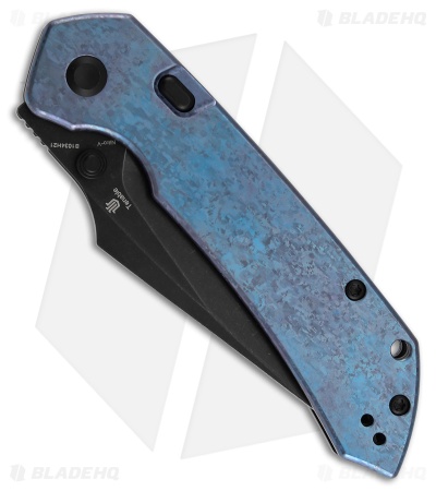 Tenable Fenrir Top Liner Lock Knife Blue Crystallized Titanium (3.4" Black)