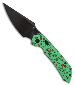 Tenable Knives Fenrir Top Liner Lock Knife Green/Red Zombie Al (3.4" Black SW)
