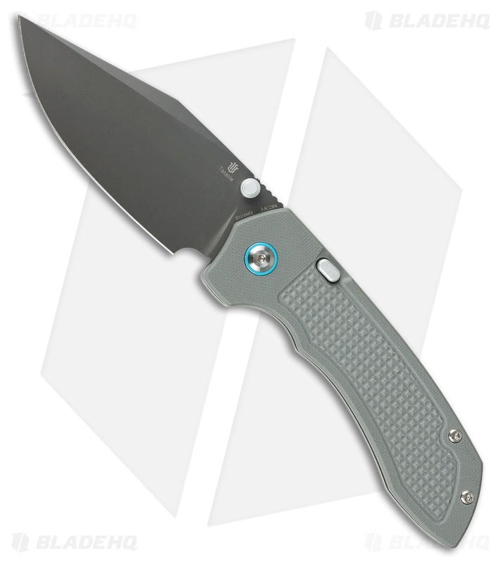 Tenable Knives Entity Button Lock Knife Gray G-10 (3.52" Gray TiCN)
