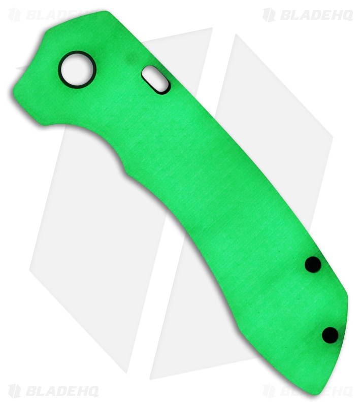 Tenable Knives Entity Button Lock Knife Glow-In-The-Dark G10 (3.52" Black SW)