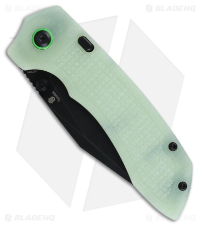 Tenable Knives Entity Button Lock Knife Glow-In-The-Dark G10 (3.52" Black SW)