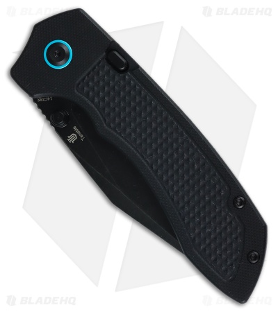 Tenable Knives Entity Button Lock Knife Black G-10 (3.52" Black SW)