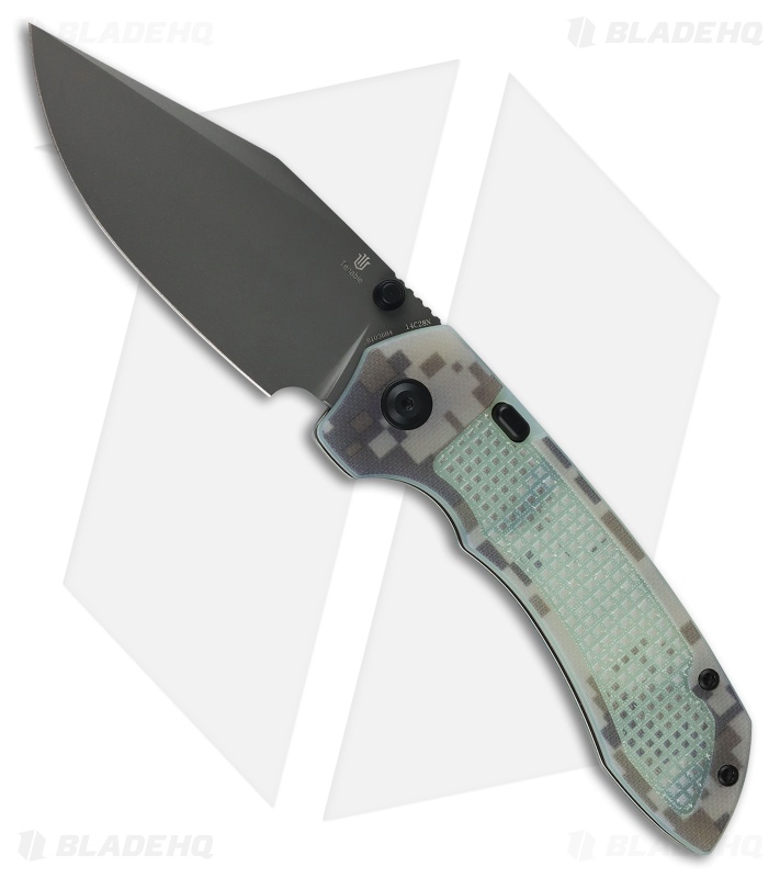 Tenable Knives Entity Button Lock Knife Camouflage G-10 (3.52" Gray TiCN)