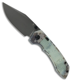 Tenable Knives Entity Button Lock Knife Camouflage G-10 (3.52" Gray TiCN)