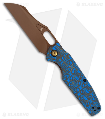 Tenable Knives Tuckamore Liner Lock Knife Blue & Yellow Micarta (3.5" Rose Gold)