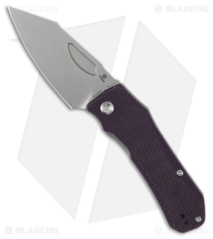Tenable Knives Loki Liner Lock knife Purple Micarta (3" Stonewash)