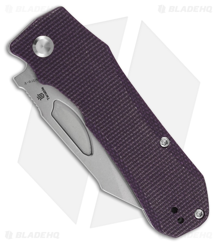 Tenable Knives Loki Liner Lock knife Purple Micarta (3" Stonewash)