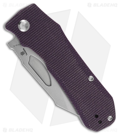 Tenable Knives Loki Liner Lock knife Purple Micarta (3" Stonewash)