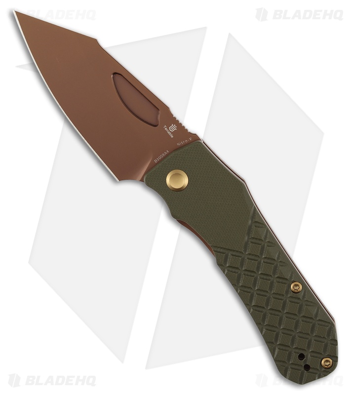 Tenable Loki Liner Lock Knife Olive Green G-10 (3" Rose Gold)
