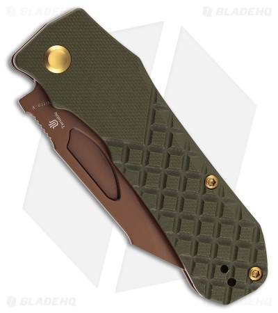Tenable Loki Liner Lock Knife Olive Green G-10 (3" Rose Gold)