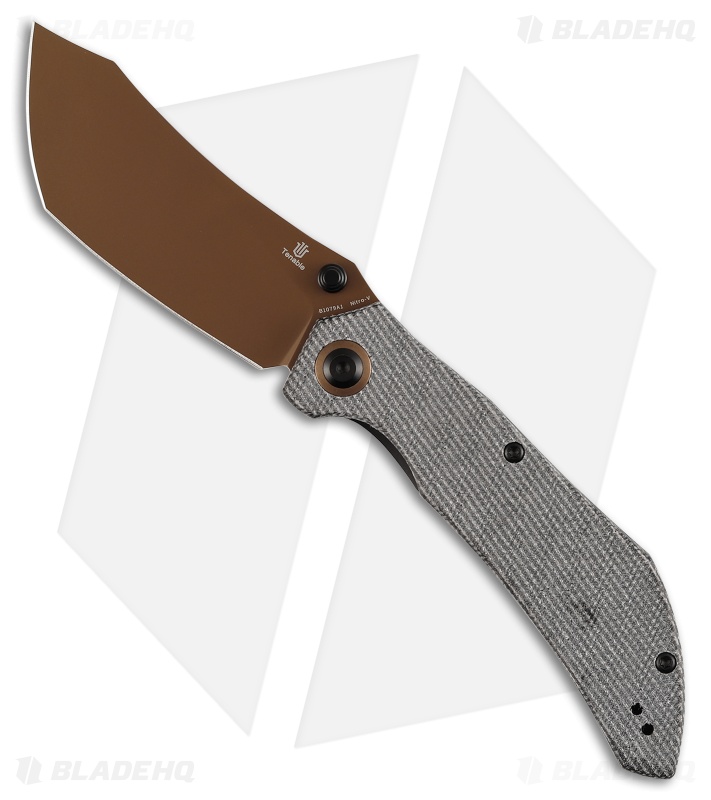 Tenable Knives Tipper Liner Lock Knife Black Micarta (3.4" Rose Gold)
