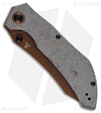 Tenable Knives Tipper Liner Lock Knife Black Micarta (3.4" Rose Gold)
