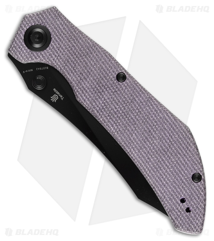 Tenable Knives Tipper Liner Lock Knife Purple Micarta (3.4" Black SW)