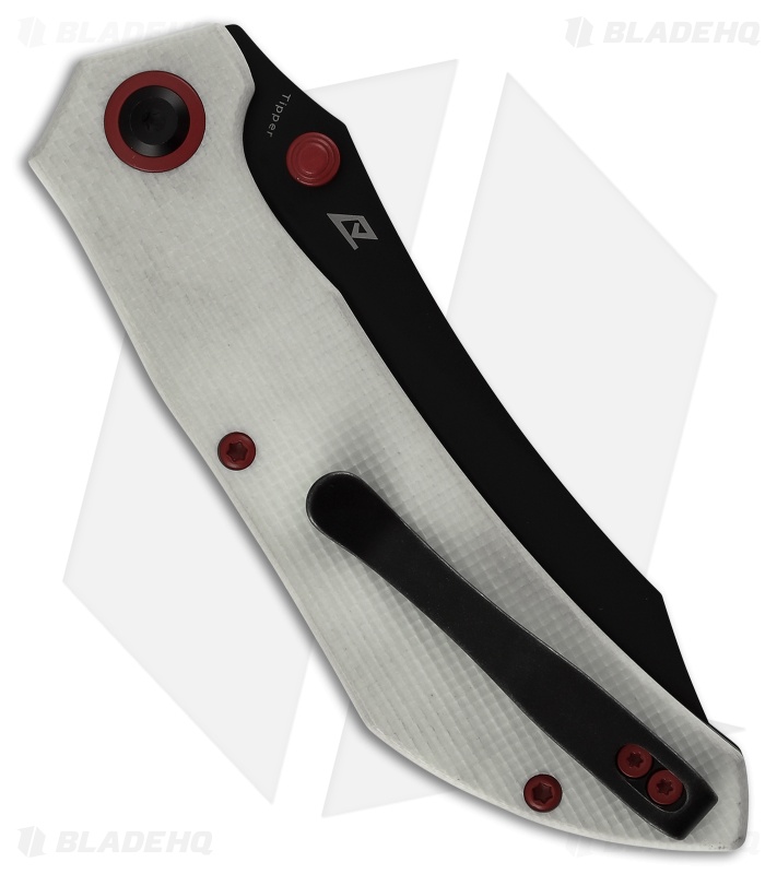 Tenable Knives Tipper Liner Lock Knife White G-10 (3.4" Black SW)