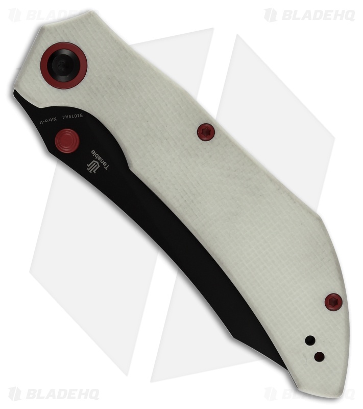Tenable Knives Tipper Liner Lock Knife White G-10 (3.4" Black SW)