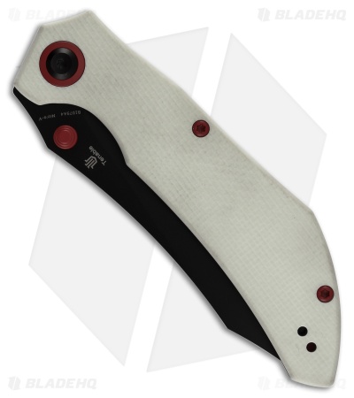 Tenable Knives Tipper Liner Lock Knife White G-10 (3.4" Black SW)