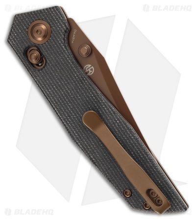 Tenable Deadite Crossbar Lock Knife Black Micarta (3.5" Rose Gold)