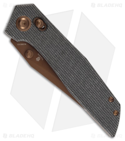 Tenable Deadite Crossbar Lock Knife Black Micarta (3.5" Rose Gold)