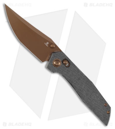 Tenable Deadite Crossbar Lock Knife Black Micarta (3.5" Rose Gold)
