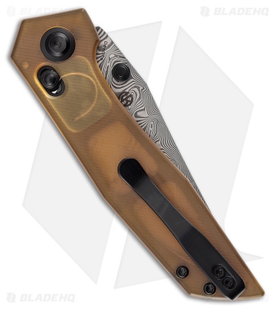 Tenable Deadite Crossbar Lock Knife Amber PEI (3.5" Damascus)