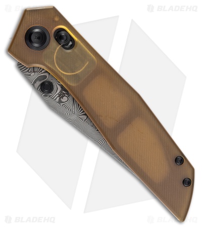 Tenable Deadite Crossbar Lock Knife Amber PEI (3.5" Damascus)