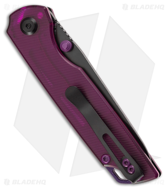 Tenable Knives Mini Warrior Liner Lock Knife Purple Acrylic (2.9" Black SW)
