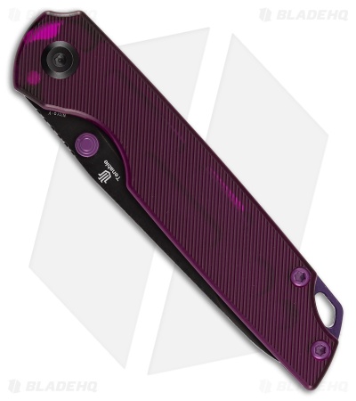 Tenable Knives Mini Warrior Liner Lock Knife Purple Acrylic (2.9" Black SW)