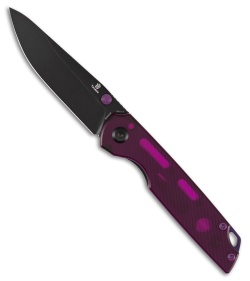 Tenable Knives Mini Warrior Liner Lock Knife Purple Acrylic (2.9" Black SW)