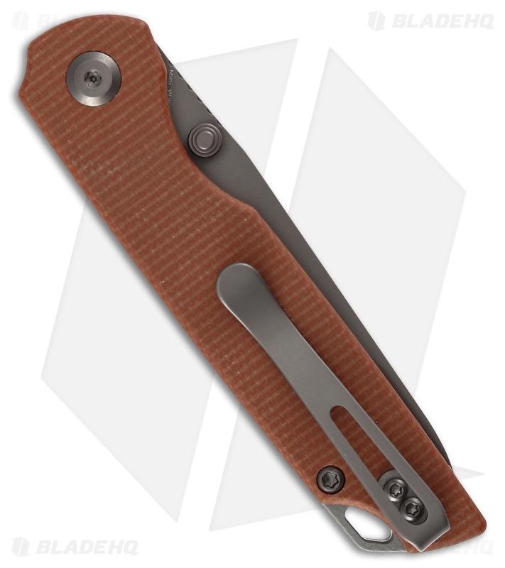 Tenable Knives Mini Warrior Liner Lock Knife Brown Micarta (2.9" Gray TiCn)