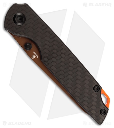 Tenable Knives Mini Warrior Liner Lock Knife Twill CF/G-10 (2.9" Rose Gold)