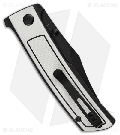Tenable Bison Liner Lock Knife Black & White Frag G-10 (3.2" Black SW)