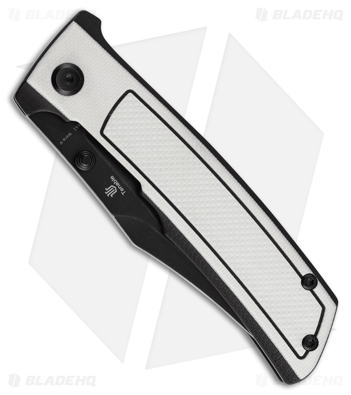 Tenable Bison Liner Lock Knife Black & White Frag G-10 (3.2" Black SW)