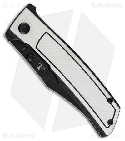 Tenable Bison Liner Lock Knife Black & White Frag G-10 (3.2" Black SW)