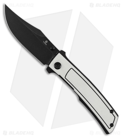 Tenable Bison Liner Lock Knife Black & White Frag G-10 (3.2" Black SW)