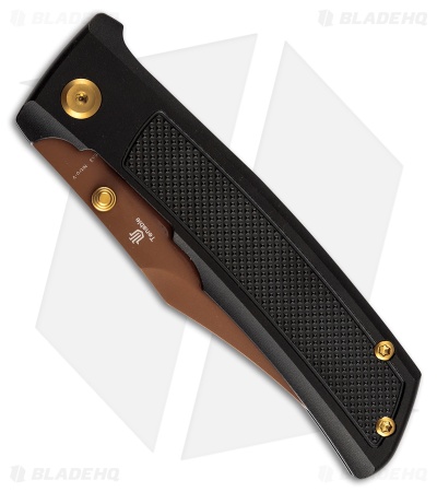 Tenable Bison Liner Lock Knife Black Frag Aluminum (3.2" Rose Gold)
