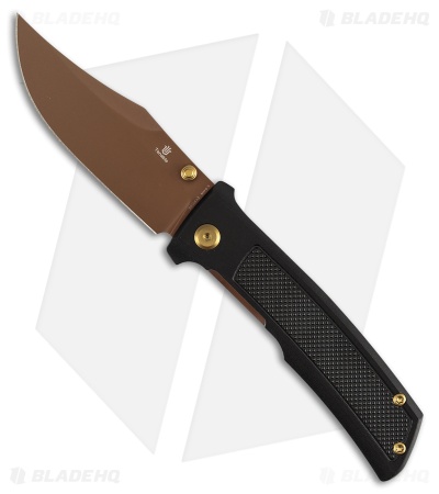Tenable Bison Liner Lock Knife Black Frag Aluminum (3.2" Rose Gold)